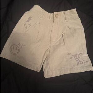 Kith Kids Tan Shorts with Purple Accents